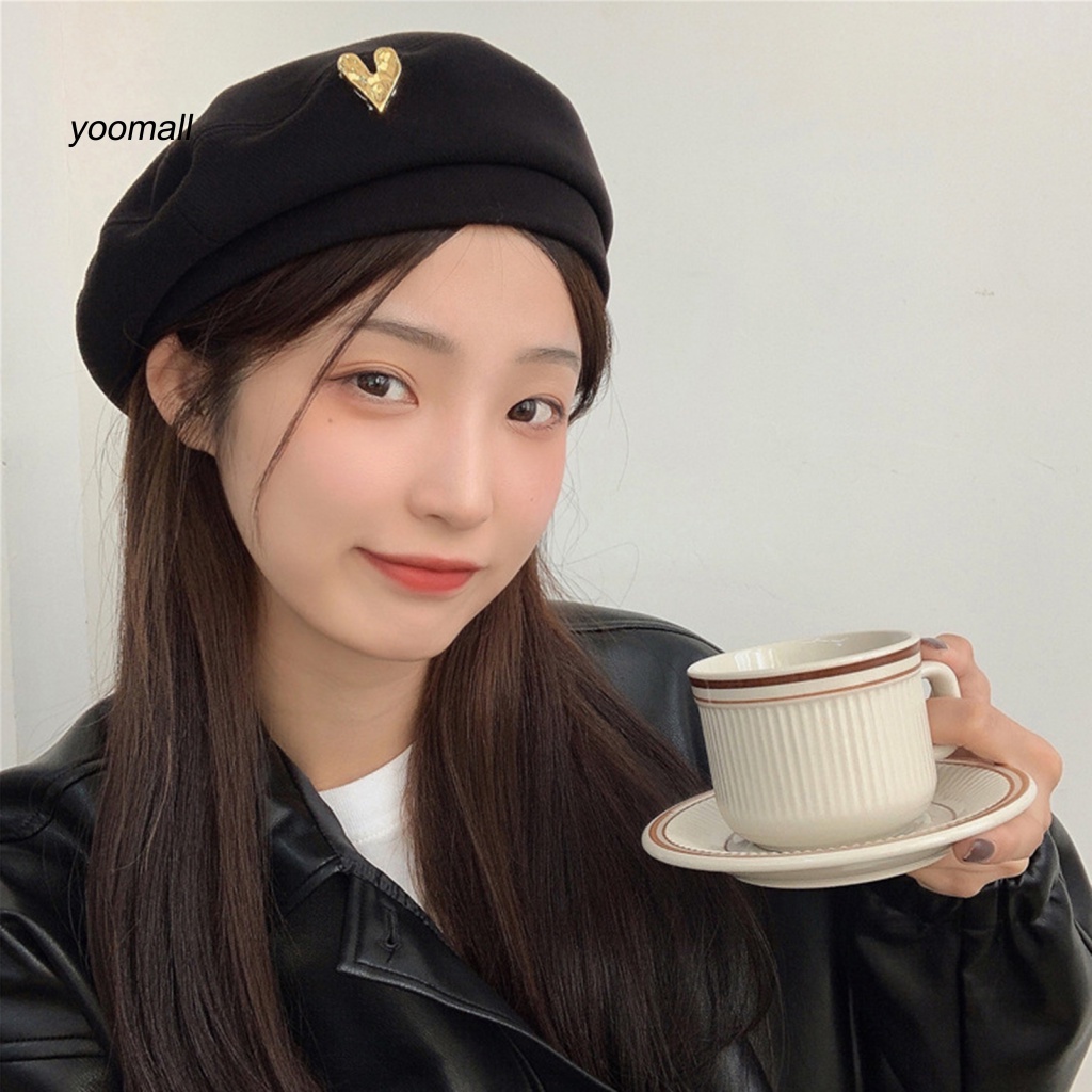 / Yo / Mũ Beret Không Vành Mềm Mại Màu Trơn Thời Trang Thu Đông Cho Nữ