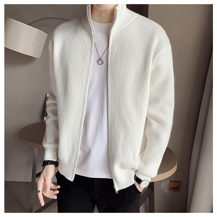 Áo Khoác Cardigan Cổ Đứng Phong Cách Hàn Quốc Thời Trang Thu Đông 2022 Cho Nam