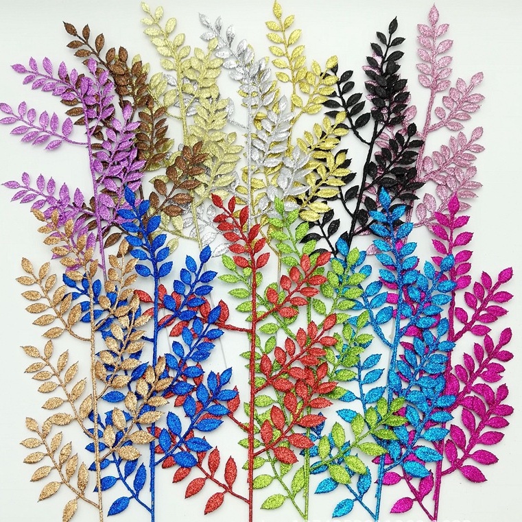 Lá me phủ nhũ kim tuyến làm oản, làm tháp bánh tháp nước tài lộc, giỏ quà Tết TT05