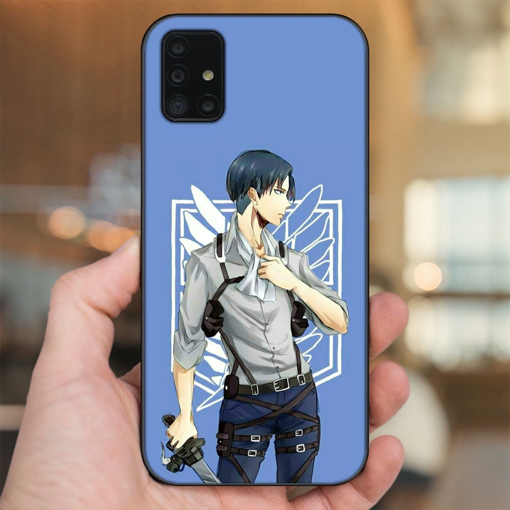 Ốp lưng Samsung A51, A71 viền đen in hình Levi Ackerman Attack On Titan