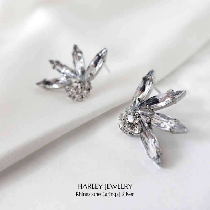 Bông tai, khuyên tai đi tiệc ✨đính đá hình bông xoa✨, phong cách sang trọng, thanh lịch 🌷Harley Jewelry🌷