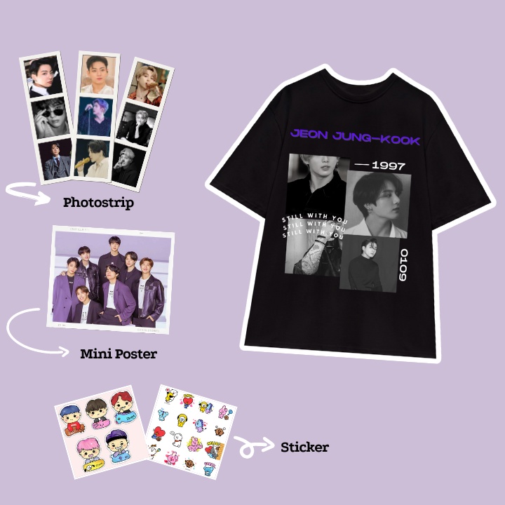 Áo Thun Unisex in hình V/Jimin/J-hope/Jungkook/Suga/Jin/RM trắng đen