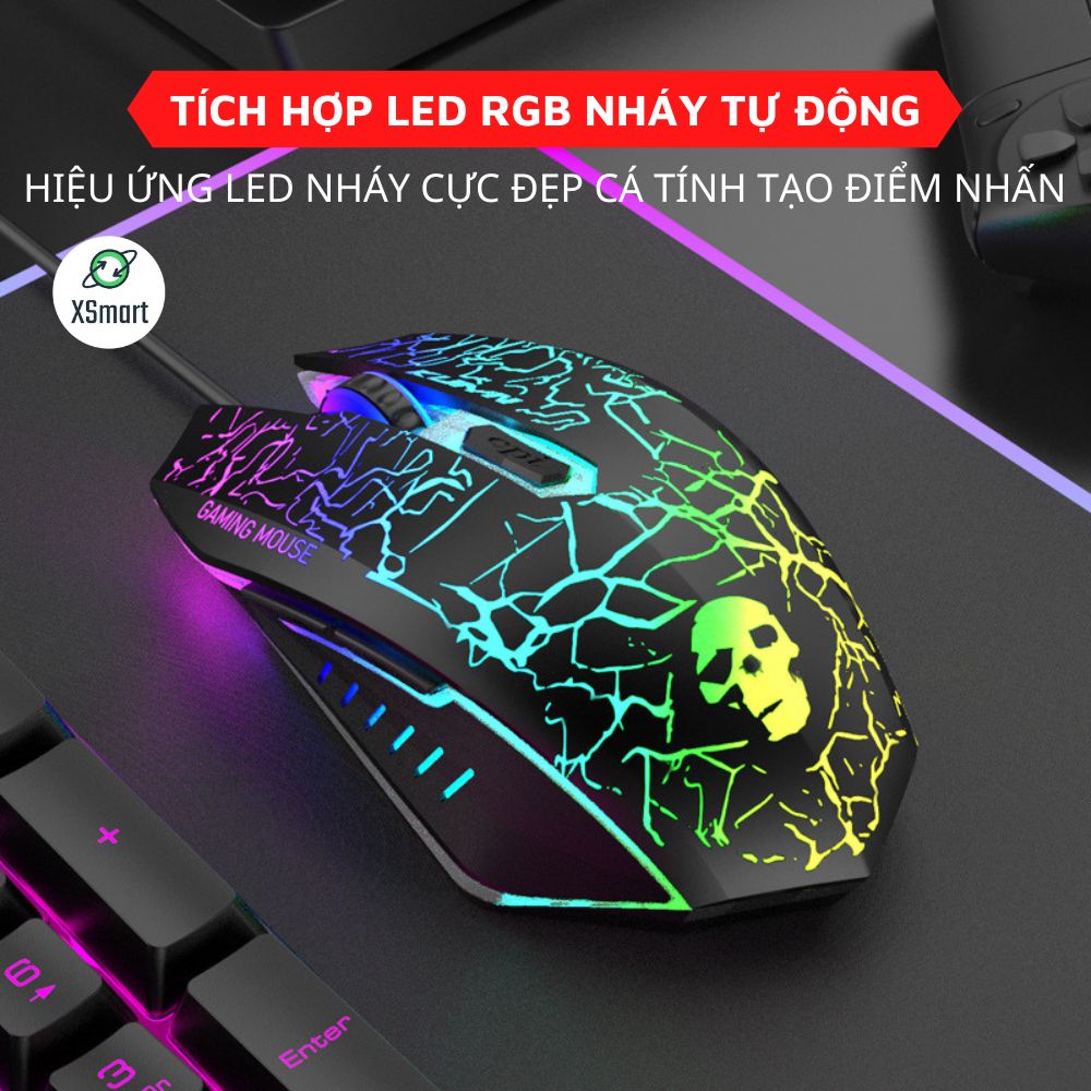 Combo Bàn Phím Chuột Gaming LED Cầu Vồng Giả Cơ Cao Cấp Hỗ Trợ Chơi Game LMHT / Đột Kích K4 + T66 Tia Sét | BigBuy360 - bigbuy360.vn