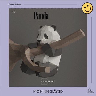 Mô hình giấy 3D DIY gấu trúc tự lắp treo trang trí tường