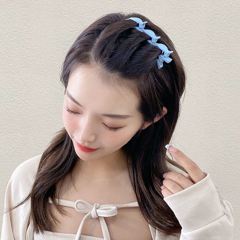 Kẹp Tóc Mái Bằng Nhựa Màu Trơn Phong Cách Hàn Quốc Thời Trang Cho Nữ