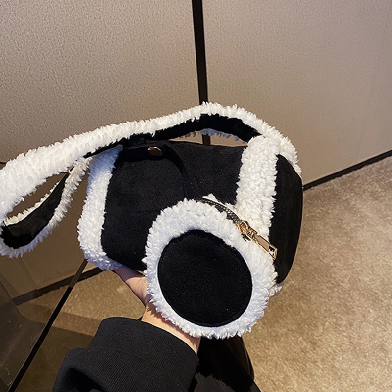 Túi Đeo Vai Phủ Lông Phong Cách Đường Phố Pháp Thời Trang Cho Nữ