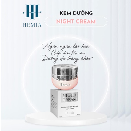 Kem Dưỡng Da Face Hemia, Kem Face Night Cream Hemia Dưỡng trắng 35g