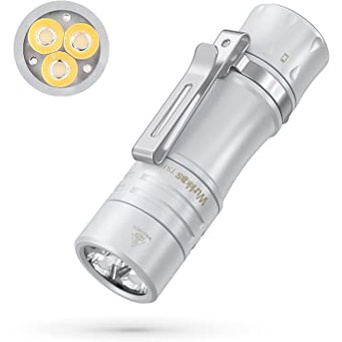 Đèn pin WURKKOS TS10 14500 EDC kích thước nhỏ 3 * 90 CRI và Aux màu trắng bạc phiên bản giới hạn 2.0