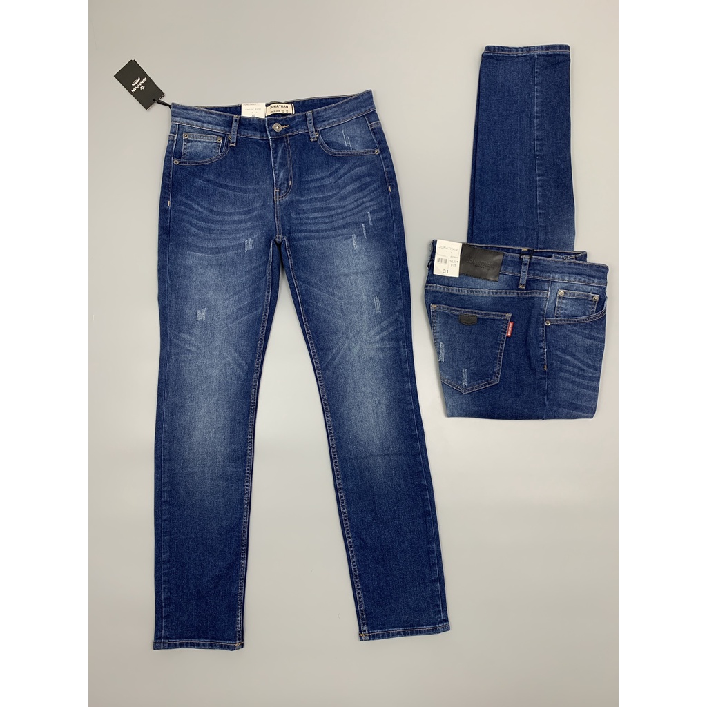 Quần jean nam xanh biển JONATHAN QJ058 vải denim cao cấp co giãn nhẹ 4 chiều, form dáng chuẩn đẹp, trẻ trung, hottrend