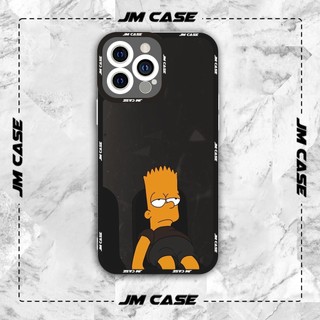 Ốp lưng iphone samsung xiaomi oppo cạnh vuông JMCase Bart Simpson Hoạt Hình The Simpsons