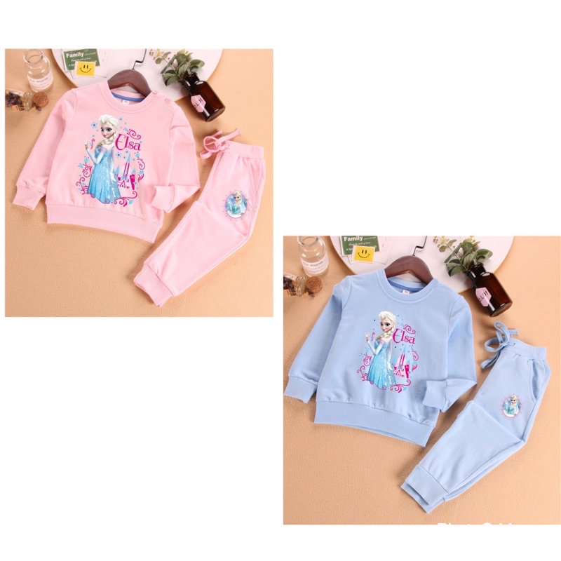 Bộ nỉ bé gái hình Elsa