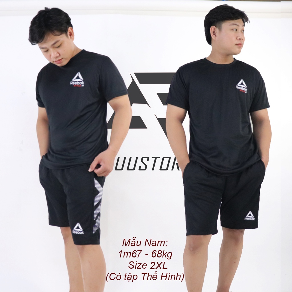 Bộ Quần Áo Thể Thao Nam 𝗦𝗘𝗧 𝗥𝗘𝗘𝗕𝗢𝗞 Tay Ngắn Quần Short Thun Tập Gym Chạy Bộ