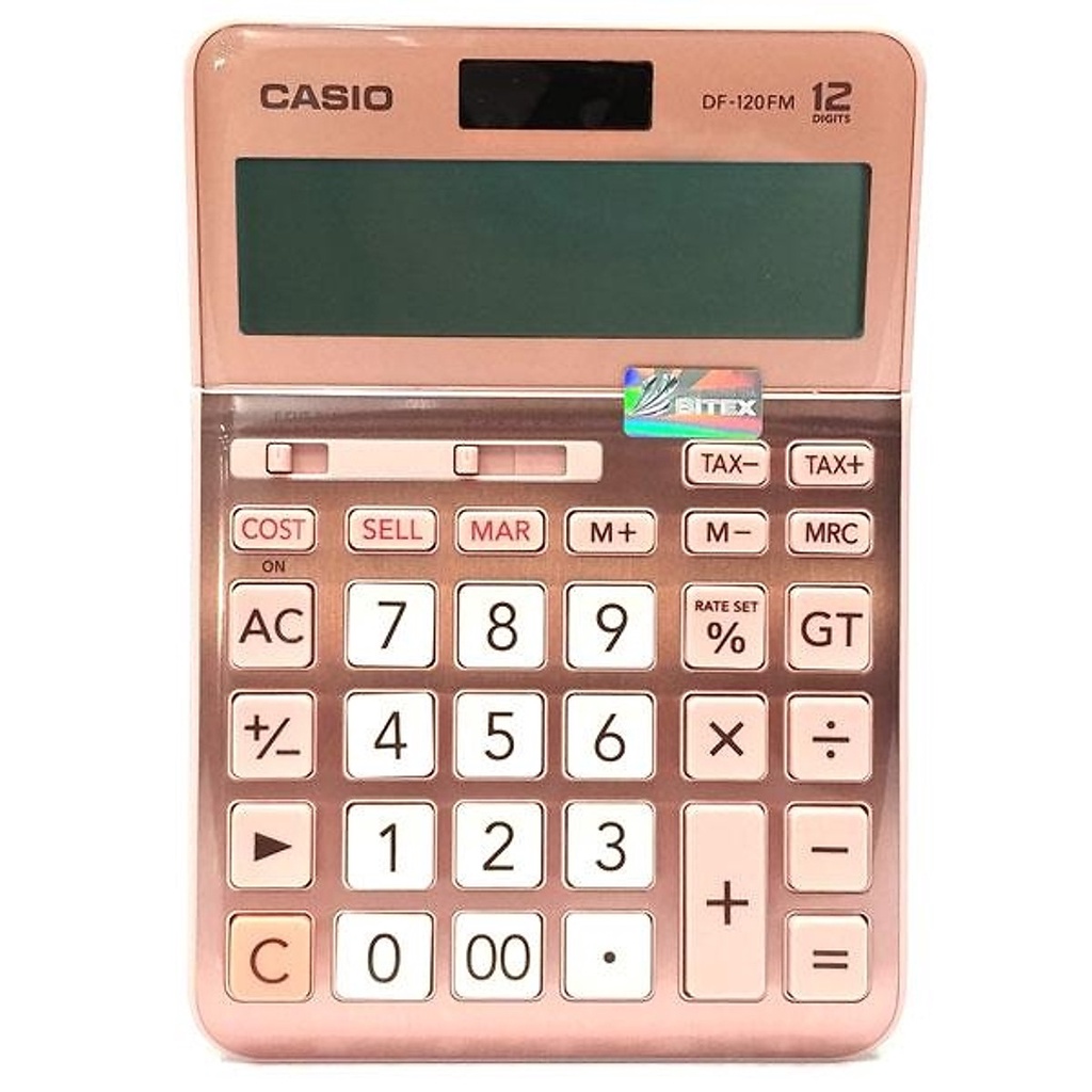 Máy tính Casio DF-120FM màn hình hiển thị 12 số bảo hành 7 năm