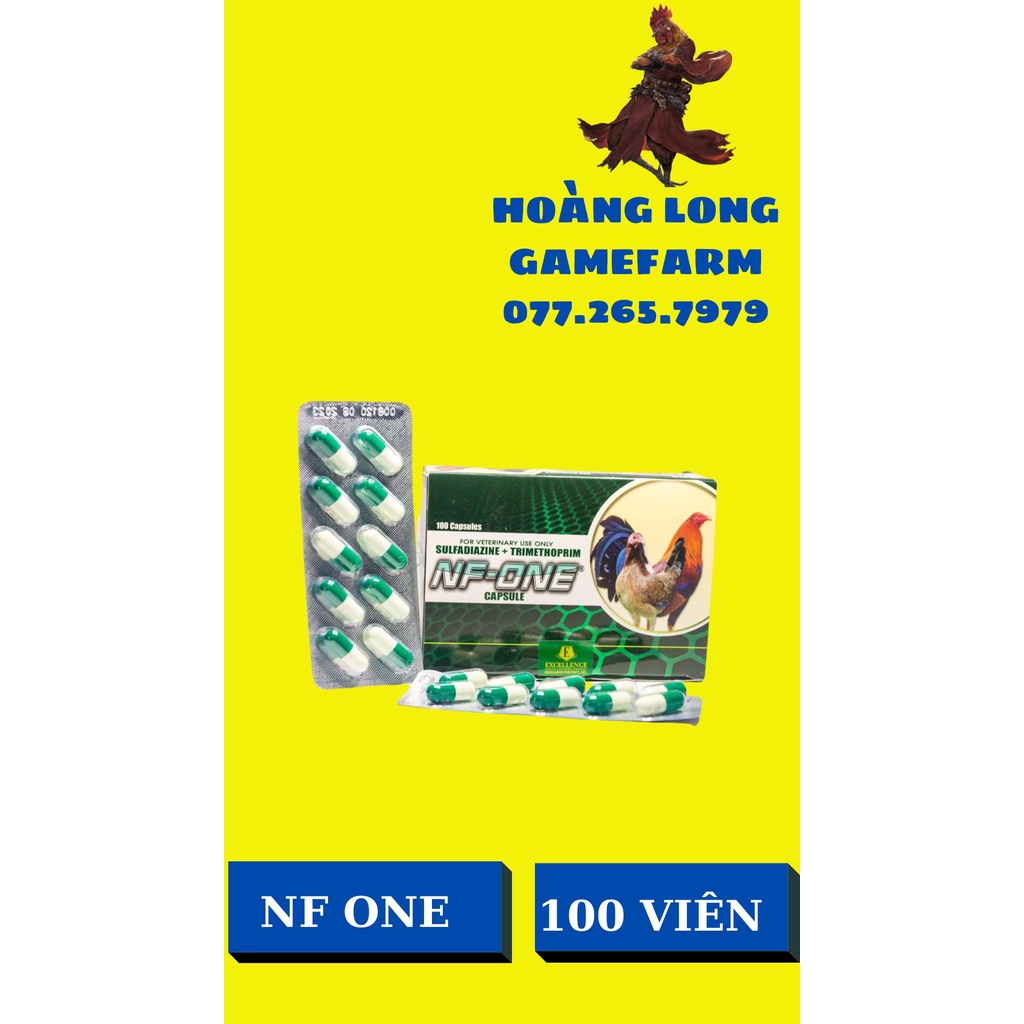 NF ONE . nfone VỈ 10 VIỆN , bệnh đường ruột ,VIÊN PHÂN XANH, PHÂN TRẮNG CHO GÀ ĐÁ