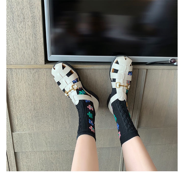 Giày Sandal Da Mềm Đế Mềm Phong Cách Roman