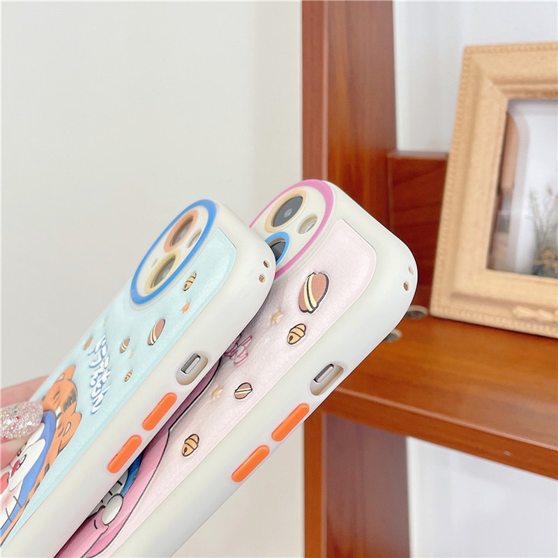 Ốp Điện Thoại Da Viền tpu Dẻo In Họa Tiết Hoạt Hình Góc Tròn Cho iphone 15 pro max 14 pro max 13 pro max 12 pro max