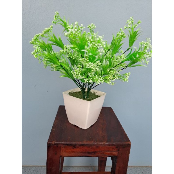 chậu cây để bàn, chậu cây gỉa, hoa giả trang trí