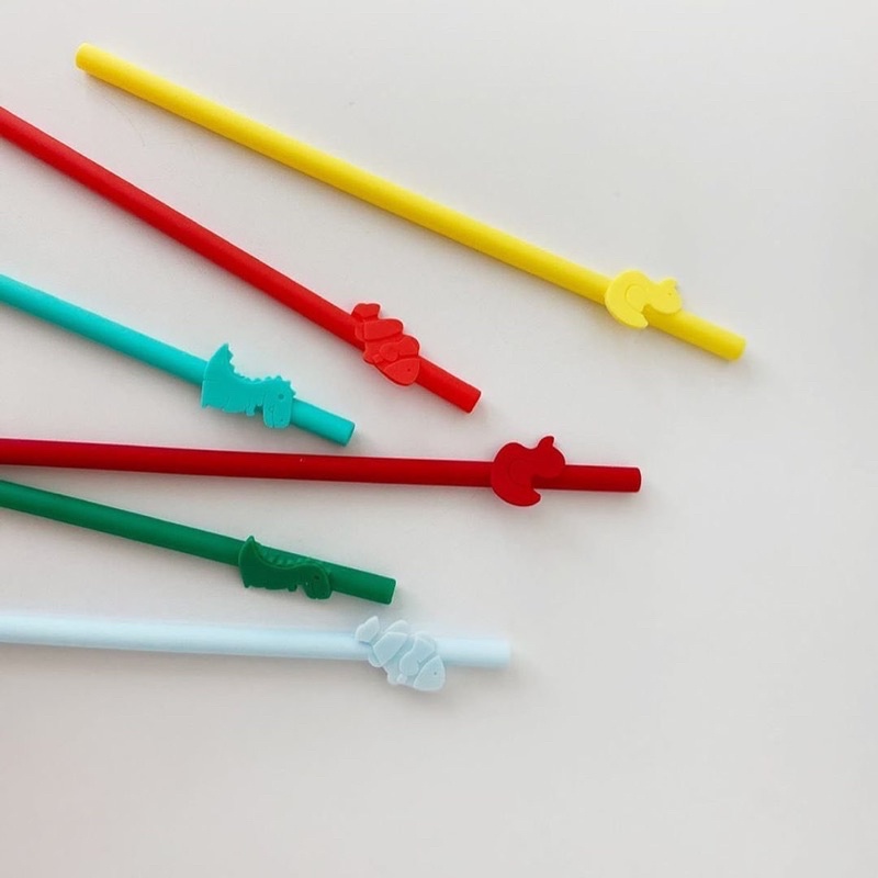 Set ống hút silicone siêu mềm Eeeek Nội địa Hàn Quốc cho bé