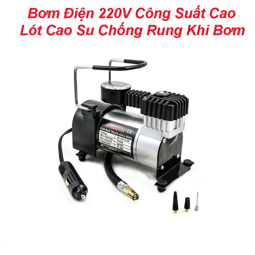 GiGiBomstore Bơm Hơi 220V Mini, Bơm Hơi Ô Tô, Bơm Hơi Mini Điện 220V , Thiết Kế Hiện Đại Gọn Nhẹ, Dễ Dàng Mang Theo
