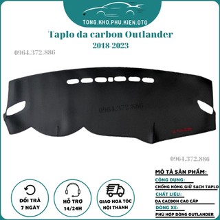 Thảm Taplo Da Cacbon xe MITSUBISHI OUTLANDER 2018- 2023,2024 Chất liệu da carbon cao cấp