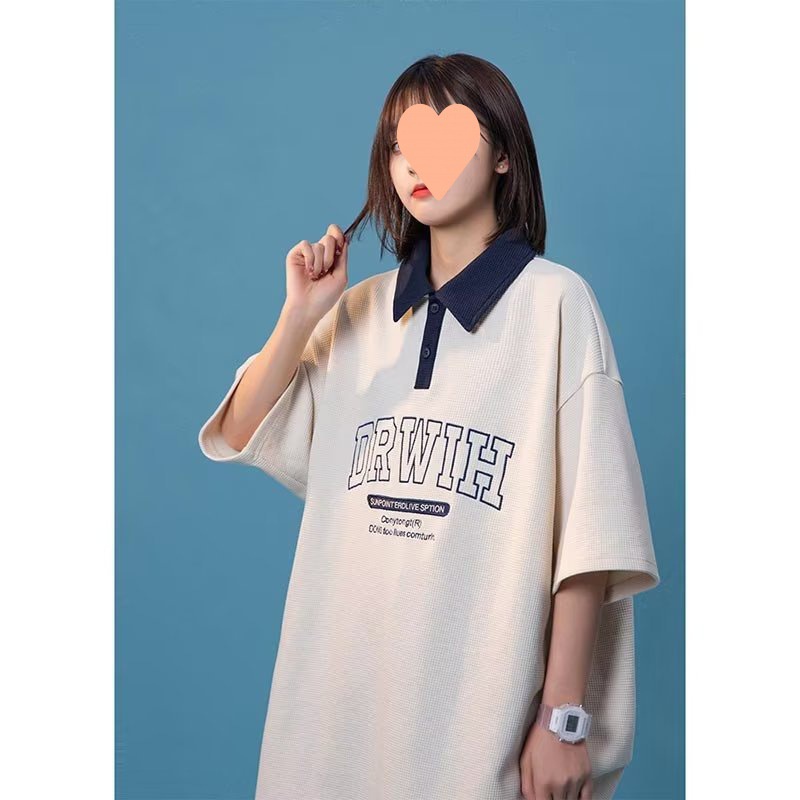 IELGY Áo polo Ngắn Tay Phong Cách harajuku Cho Nữ