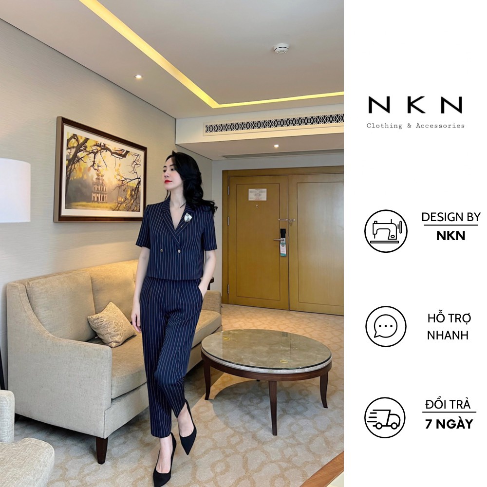 Set Áo Quần Vest Công Sở Nữ NKN Croptop Trẻ Trung V2PB Q6KXT