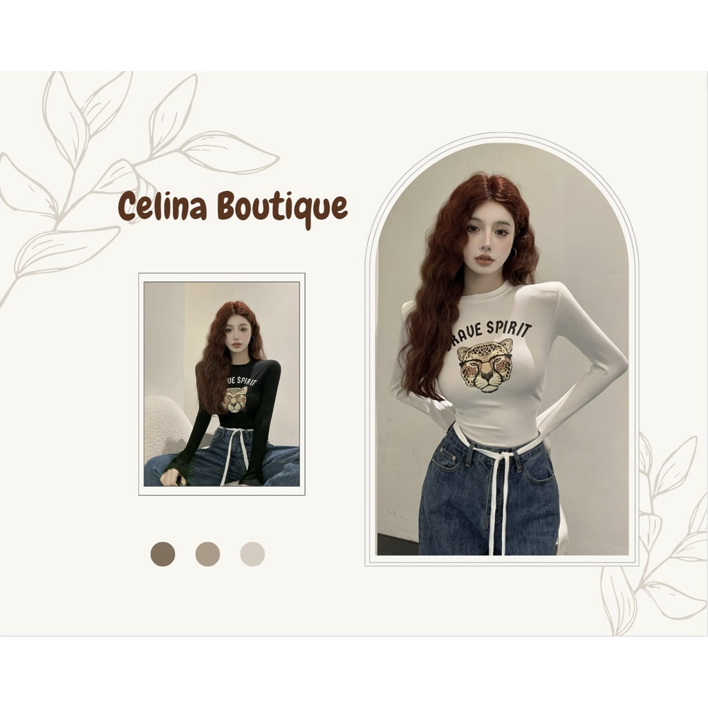 Áo thun bozip Mặt Hổ BRAVE SPIRIT CELINA BOUTIQUE 2 màu ĐEN, TRẮNG Siêu Hot