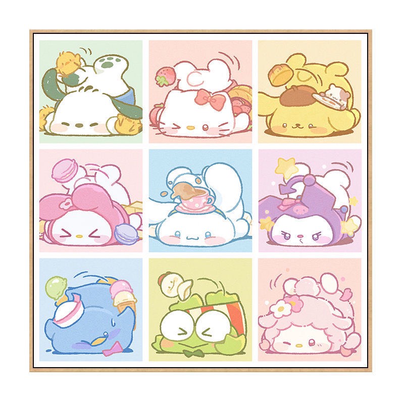 Tranh sơn dầu số hóa tranh tô màu theo số kèm bộ màu và bút vẽ Sanrio