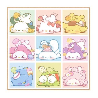 Tranh sơn dầu số hóa tranh tô màu theo số  kèm bộ màu và bút vẽ Sanrio Melody Kuromi