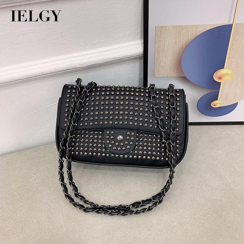 Túi Đeo Chéo Nhỏ Hình Vuông Đính Đinh Tán Thời Trang Đường Phố Cho Nữ