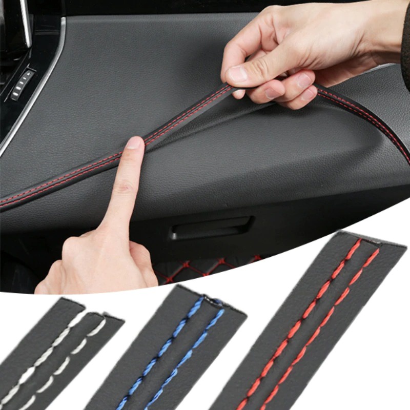 Miếng Dán Viền Xe Chất Liệu Da Kiểu Chỉ May Độc Đáo Trang Trí Nội Thất Xe Hơi