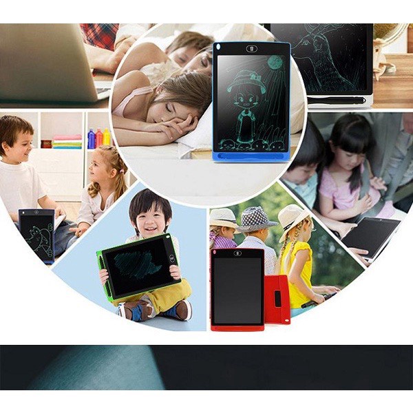 Bảng viết thông minh LCD đa sắc, đơn sắc tự xóa 8.5 inch cho bé tập vẽ, viết