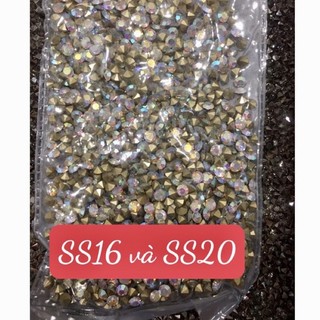 Đá chân nhọn Trắng, trà, bảy màu ss16 và ss20 khoảng hơn 1000v