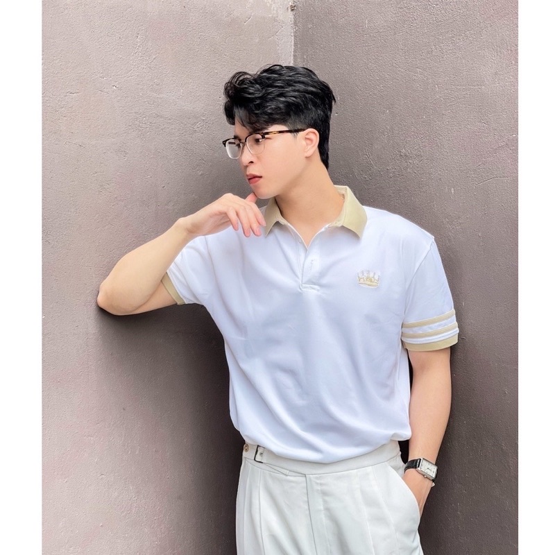 Áo phông polo nam, áo thun nam thêu Vương Miện có cổ chất vải Cotton Cá Sấu dày dặn lên dáng cực chuẩn | BigBuy360 - bigbuy360.vn