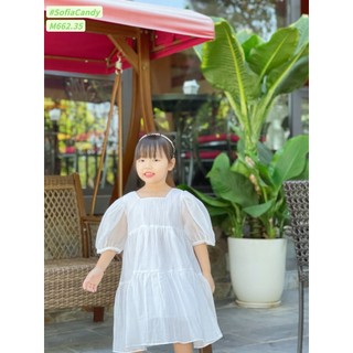 (NEW-NEW)VÁY TRẮNG tay lửng SOFIA CAO CẤP