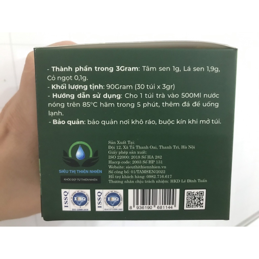 Trà Tâm Sen (Tim Sen) hộp 30 Túi Lọc Siêu Thị Thiên Nhiên