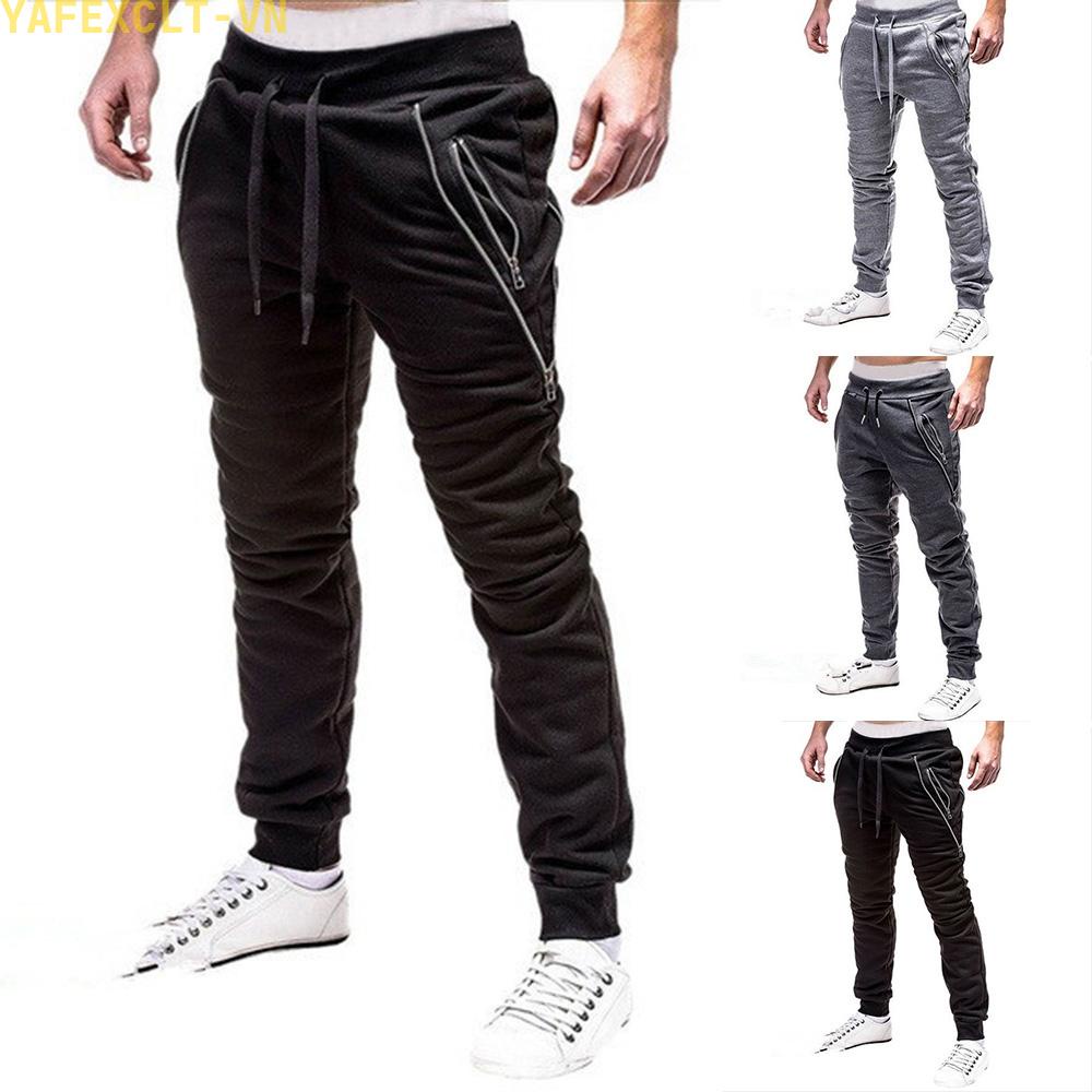 Quần Jogger Thể Thao Ôm Dáng Có Khóa Kéo Cho Nam