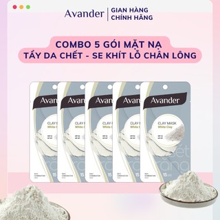 Set 5 gói Mặt nạ đất sét Trắng Avander 15ml X 5 gói
