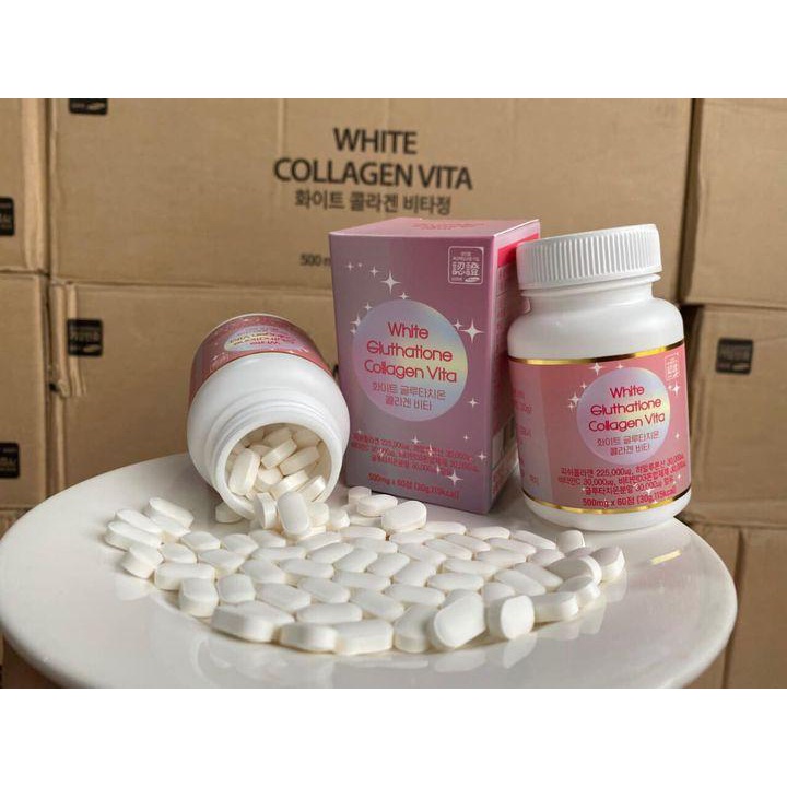 Viên uống trắng da tổng hợp White Glutathione Collagen Vita Hộp 60 viên - Hồi sinh làn da tươi trẻ khỏe