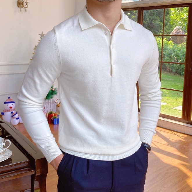 Áo Thun Polo Dài Tay Thoáng Khí Phong Cách Doanh Nhân Thời Trang Mùa Hè Cho Nam Size M-3xl