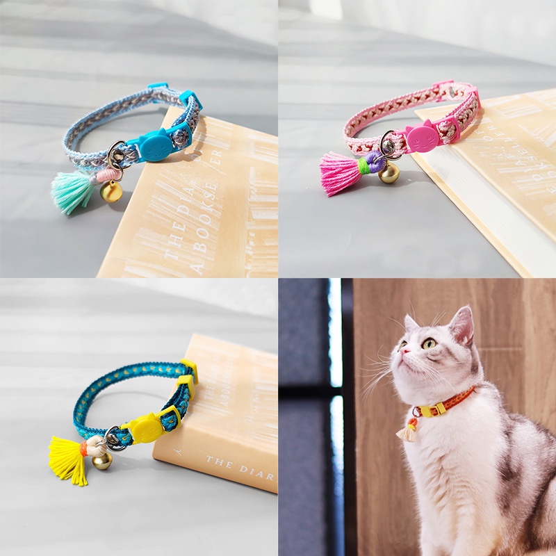 HamshMoc Vòng Cổ Mềm Mại Có Chuông Điều Chỉnh Được Dành Cho Mèo Cưng Mặc Hàng Ngày