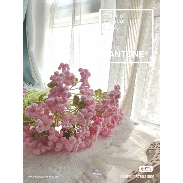 Chùm 5 hoa lưu ly len handmade đẹp lịm tim😍