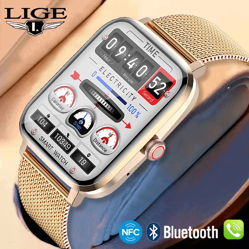 Đồng Hồ Thông Minh LIGE 2022 NFC Kết Nối Bluetooth Có Chức Năng Gọi Điện Thoại Cảm Ứng Theo Dõ