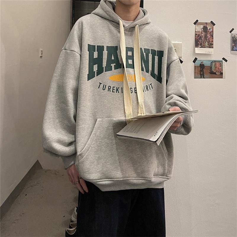 Áo Khoác Hoodie Dày Dặn Dáng Rộng In Chữ Thời Trang Dành Cho Nam