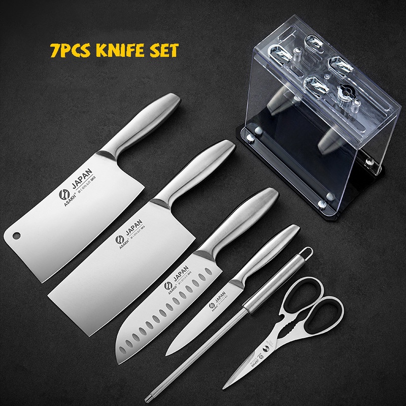 Bộ dao làm bếp Master 07 món JAPAN, Bộ dao chặt xương kèm khay đựng