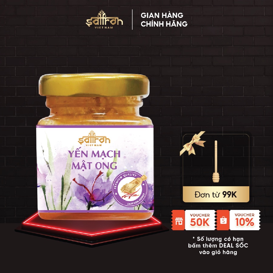 Mật Ong Saffron Yến Mạch 50ml hũ thương hiệu Saffron Việt Nam