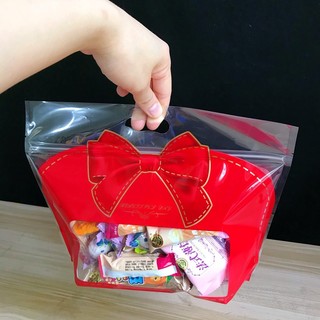 10 Túi zip hình giỏ Nơ đỏ