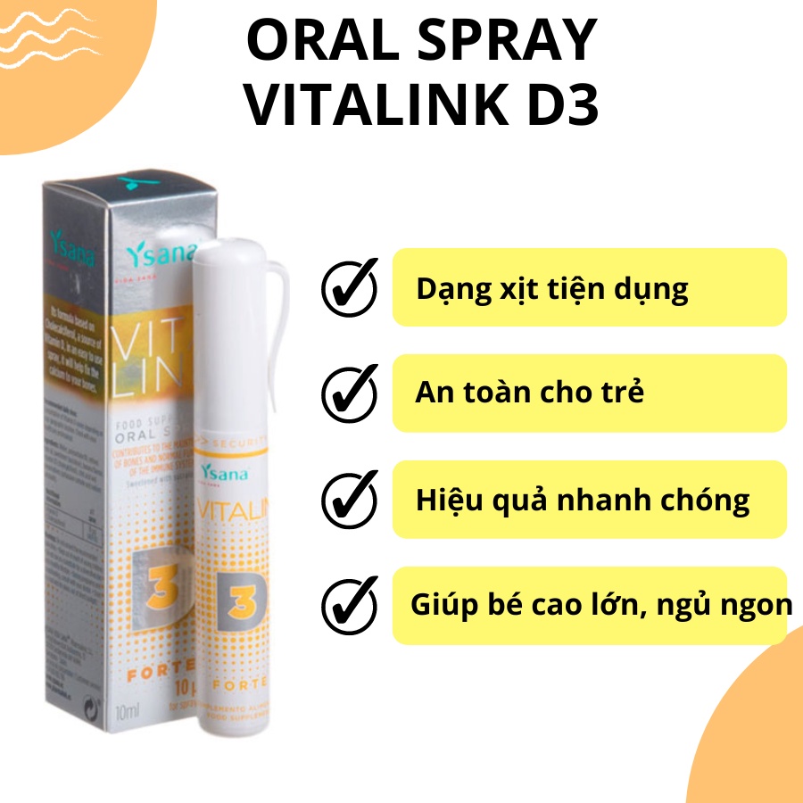 Oral Spray Vitalink D3 Dạng Xịt Giúp Hấp Thu Canxi, Giảm Khóc Đêm, Tăng Chiều Cao Cho Trẻ