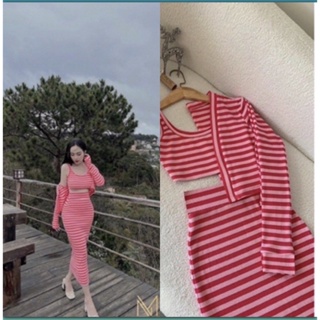 SÉT BỘ 3 MÓN ÁO LOPTOP 3LỖ & KHOÁC NGOÀI KÈM CV DÀI SIÊU XINH
