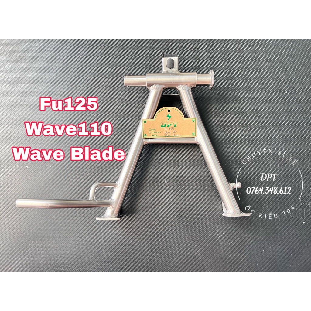Chân chống đứng Inox 304 gắn cho mọi loại xe (Wave-Exciter-Vario-Sirius-Future-Dream-Winner-Sonic-AB-Raider)